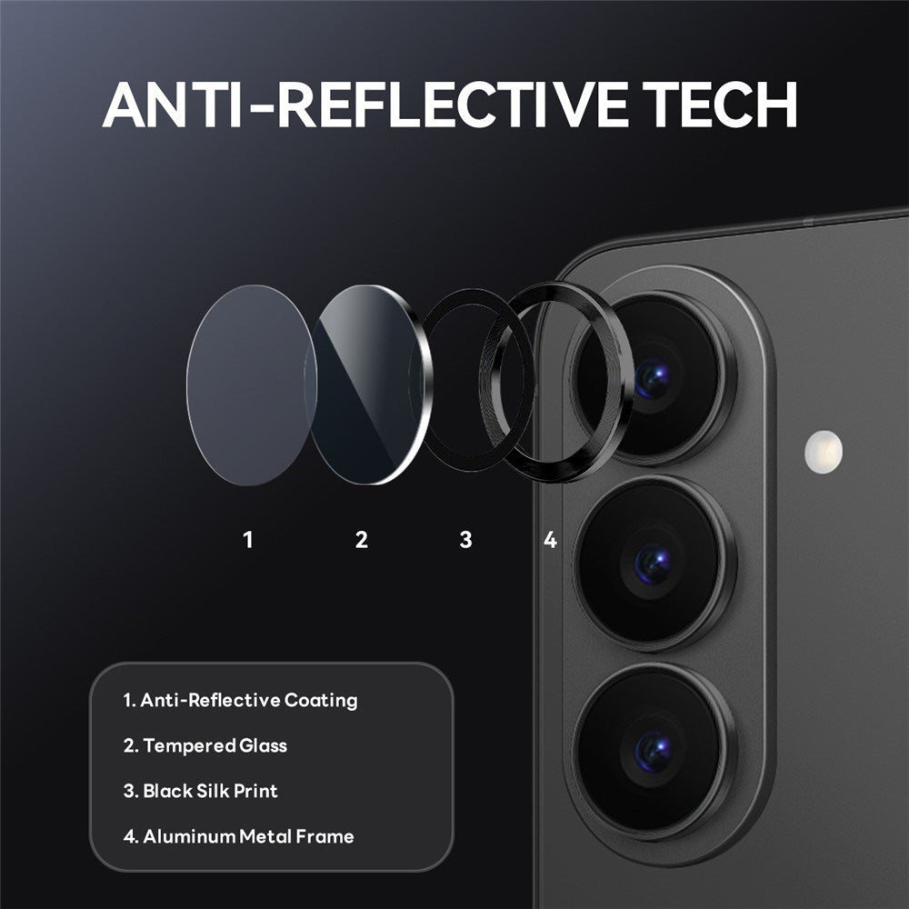 Samsung Galaxy S26 NORTHJO Camera Lens Protection - Metal & Glass - Black