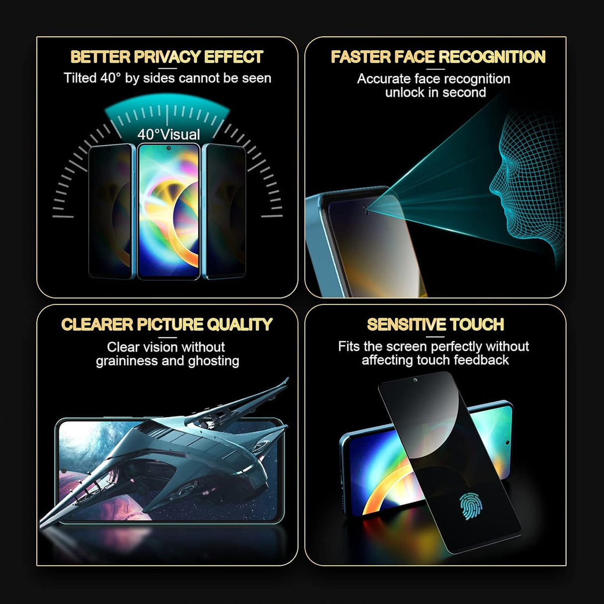 Realme 16 Tempered Glass Screen Protector with Privacy - Transparent