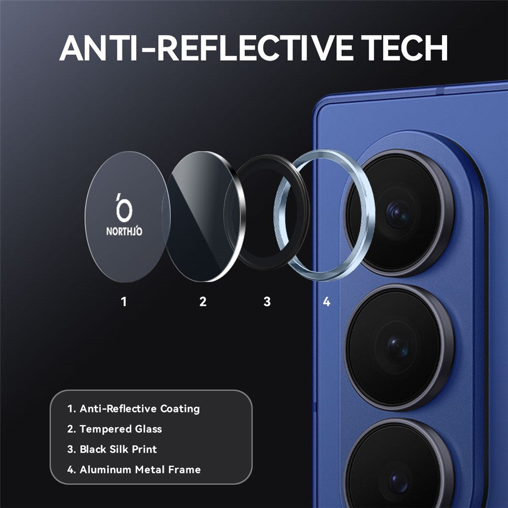 Samsung Galaxy Z Fold8 Ultra NORTHJO Camera Lens Protector - Metal & Glass - Blue