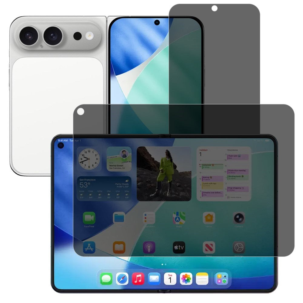 iPhone Fold Matte Screen Protector Film - Privacy Function - Transparent