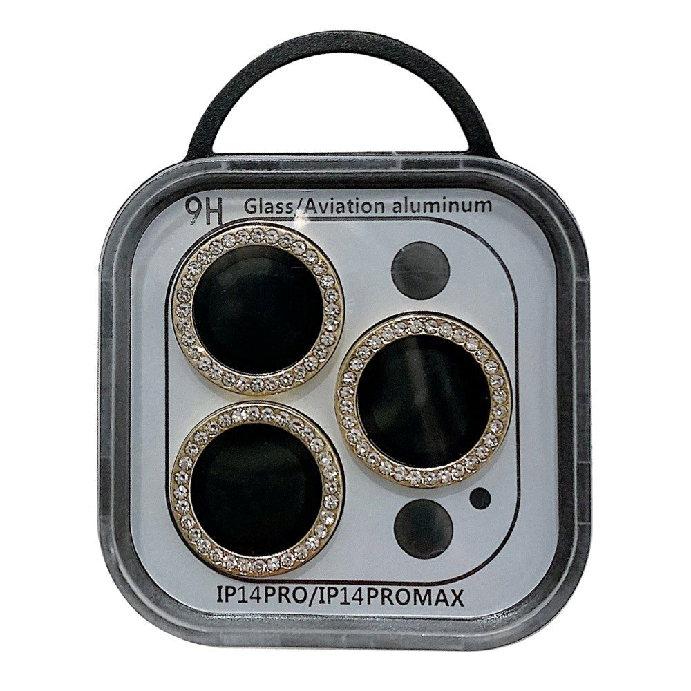 iPhone 14 Pro / 14 Pro Max amera Lens Protection with Rhinestone - Gold