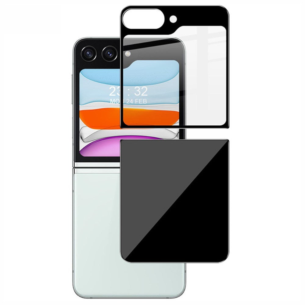 IMAK Samsung Galaxy Z Flip5 (5G) Full Fit Tempered Screen Protector Glass - Transparent / Black
