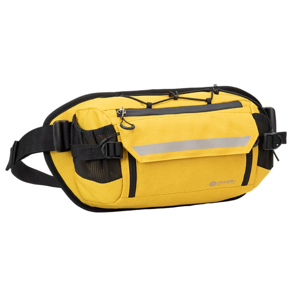 Nylon Belt Bag with Storage Pockets - Yellow