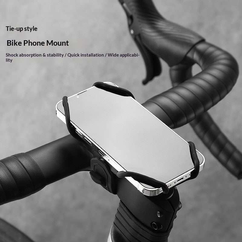 Universal Mobile Phone Holder for Bicycle - Flexible Silicone - Mobile Size: approx. 120 - 180mm - Black
