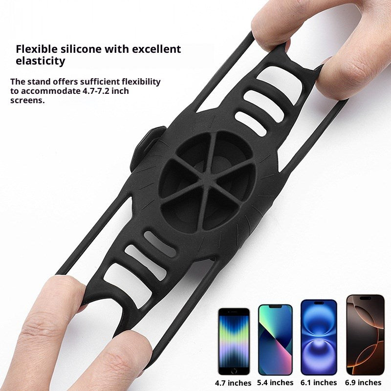 Universal Mobile Phone Holder for Bicycle - Flexible Silicone - Mobile Size: approx. 120 - 180mm - Black