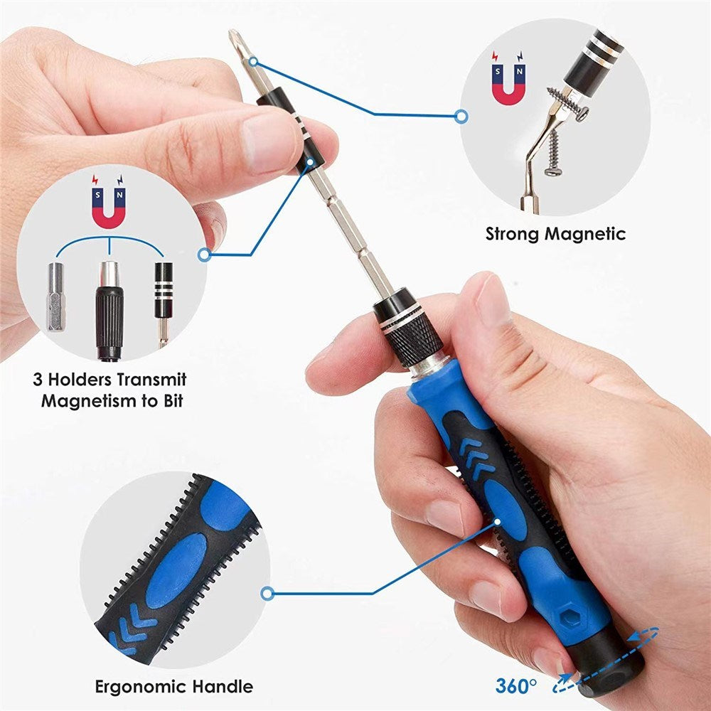 Electronics Tool Set - 120 Pieces - Black / Blue