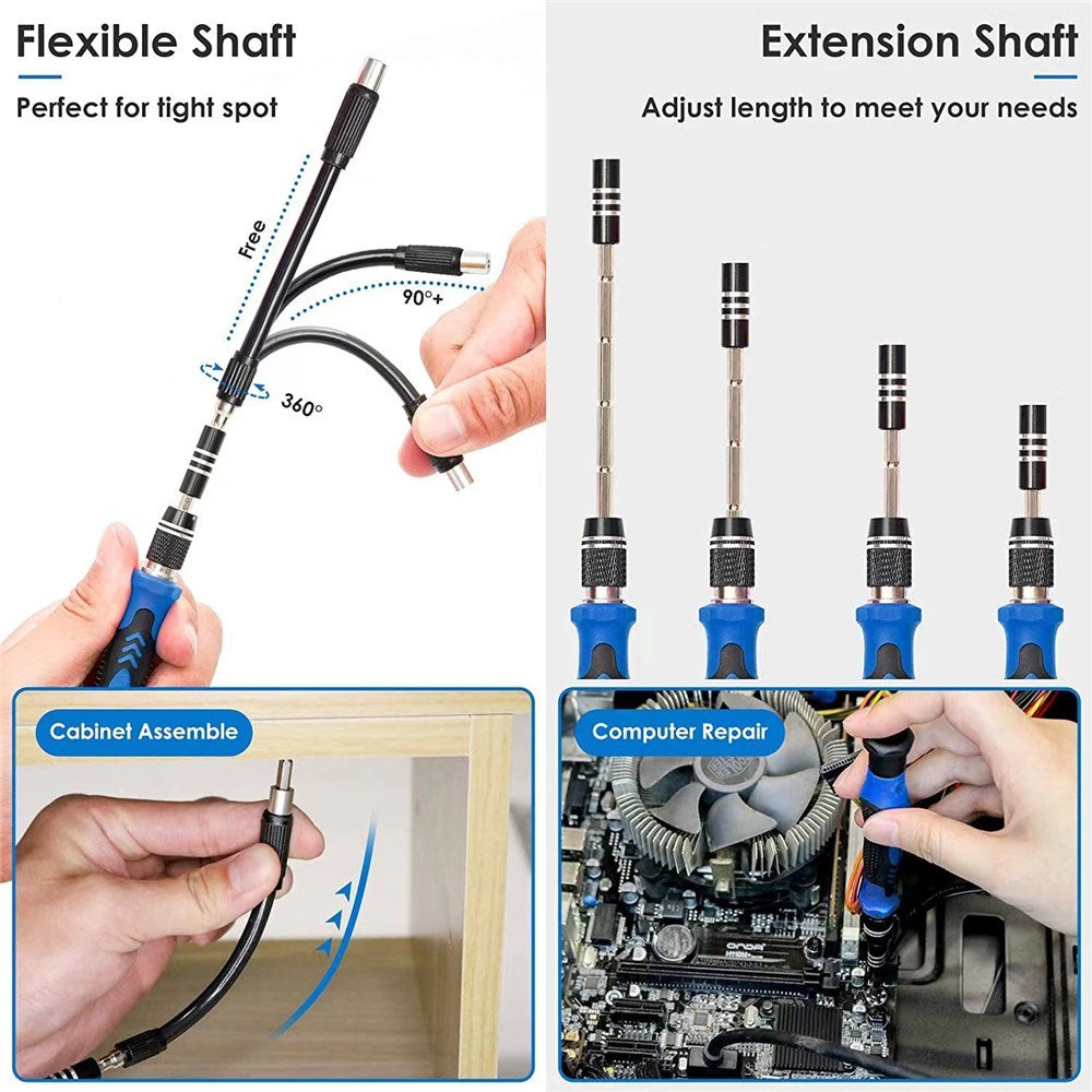 Electronics Tool Set - 120 Pieces - Black / Blue
