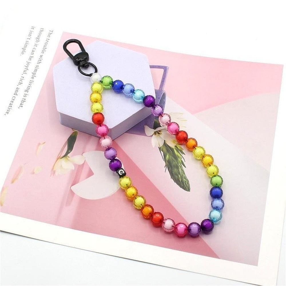 Wrist Strap w. Beads - 30cm - Rainbow