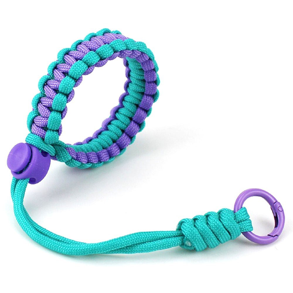 Adjustable Wrist Strap for Mobile - Braided Polyester - Blue / Purple