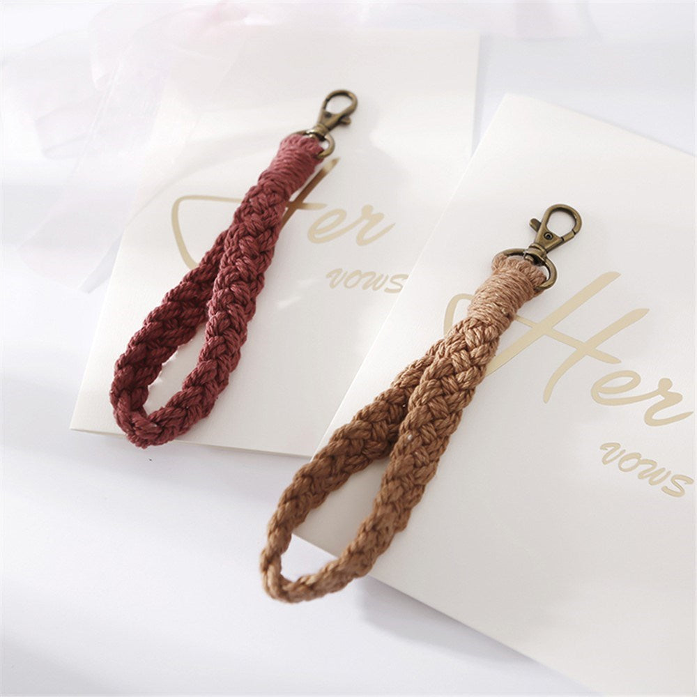 Key Lanyard / Wrist Strap 18cm - Textile - Brown