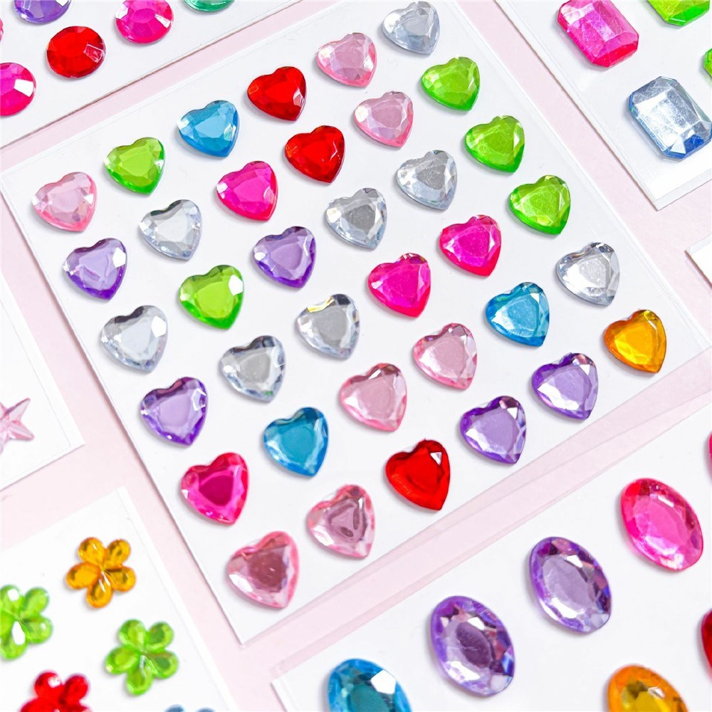 Multicolor Self-Adhesive Crystal 3D Stickers - 36 pcs - Round