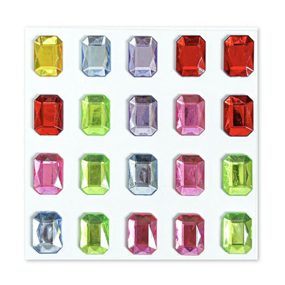 Multicolor Self-Adhesive Crystal 3D Stickers - 20 pcs - Octagonal