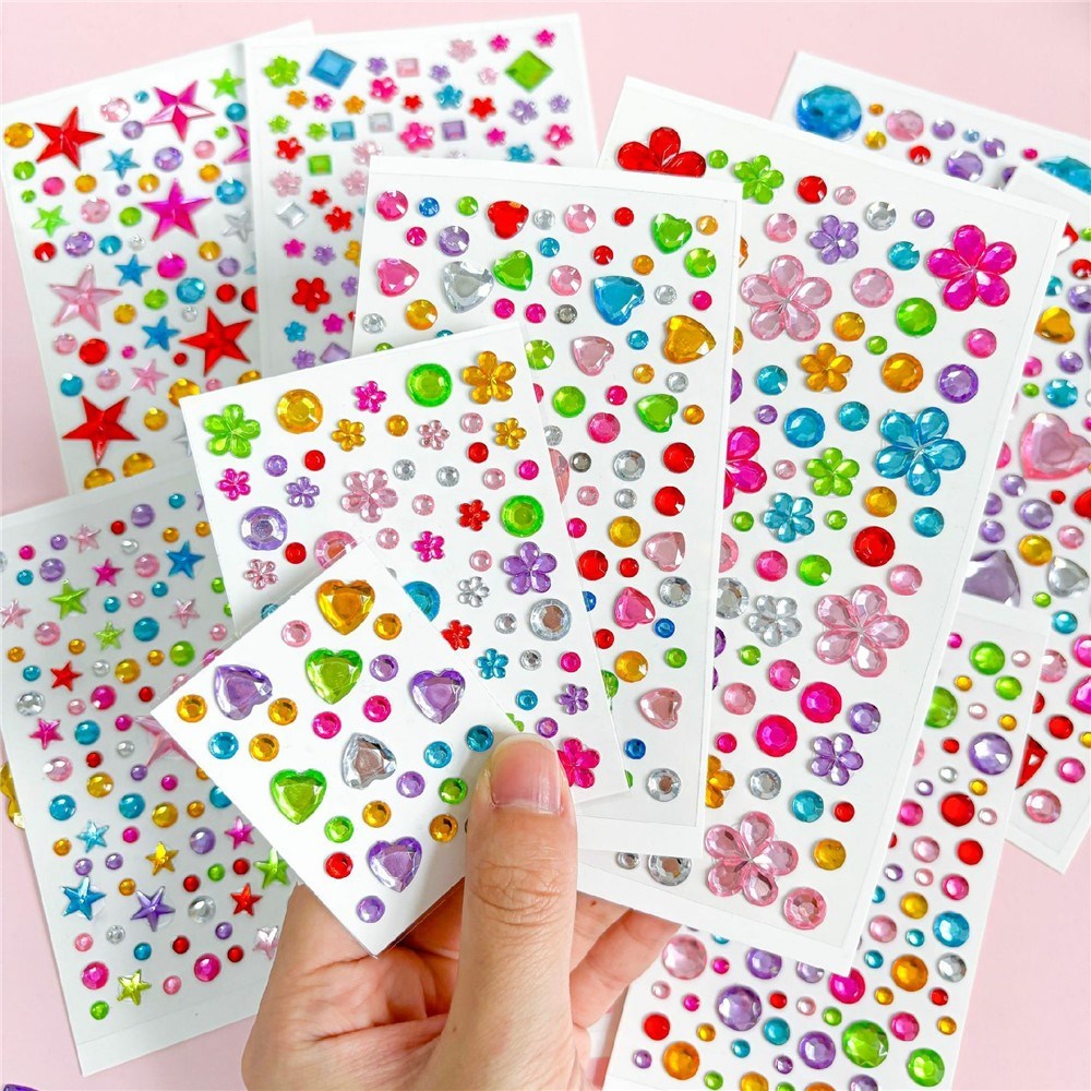 Multicolor Self-Adhesive Crystal 3D Stickers - 88 pcs - Round