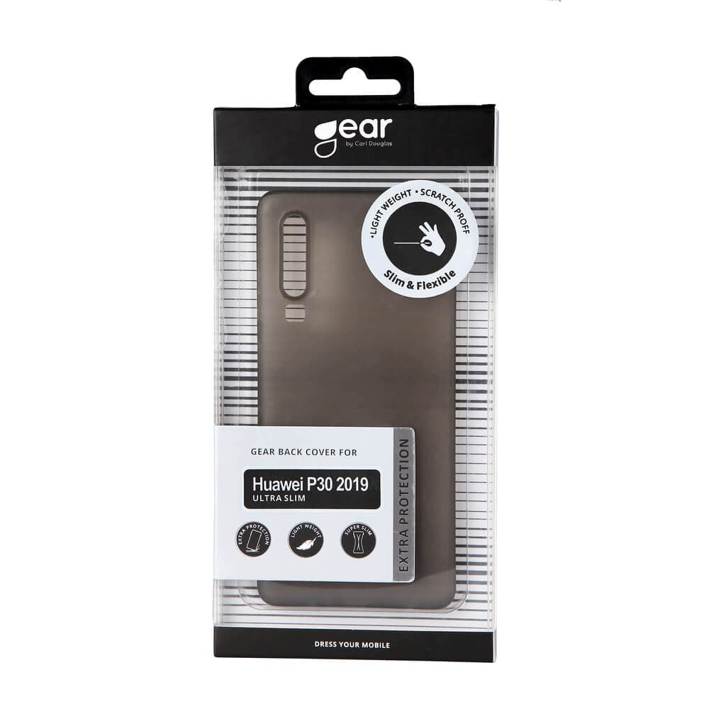 Huawei P30 GEAR Semi Transparent Flexible Plastic Case - Black