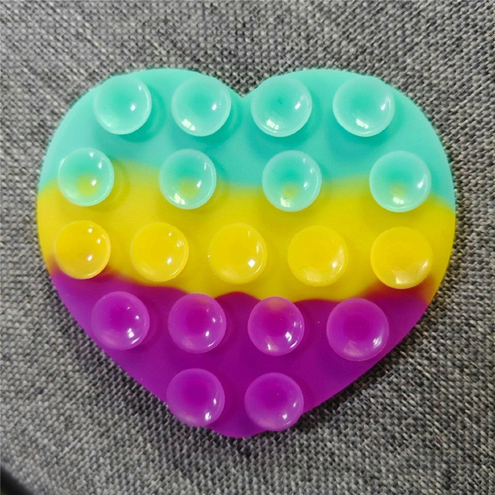 Heart-Shaped Silicone Suction Cup Phone Holder - Multi