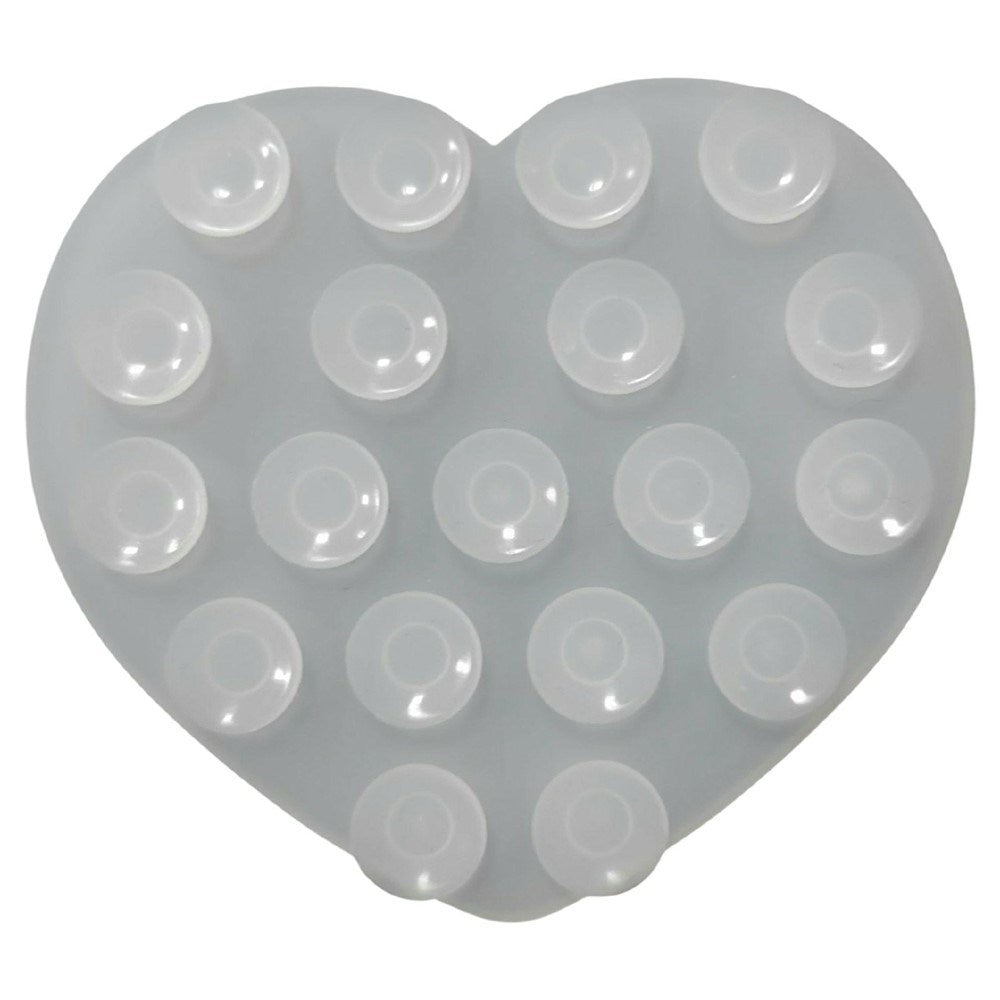 Heart-Shaped Silicone Suction Cup Phone Holder - Transparent