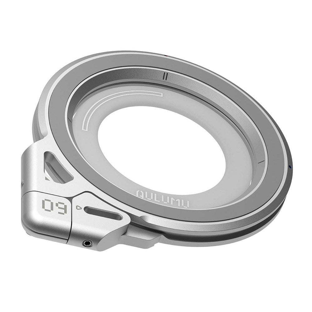 AULUMU 2-in-1 Magnetic Finger Ring / Mobile Stand - 360° Rotatable - MagSafe Compatible - Silver