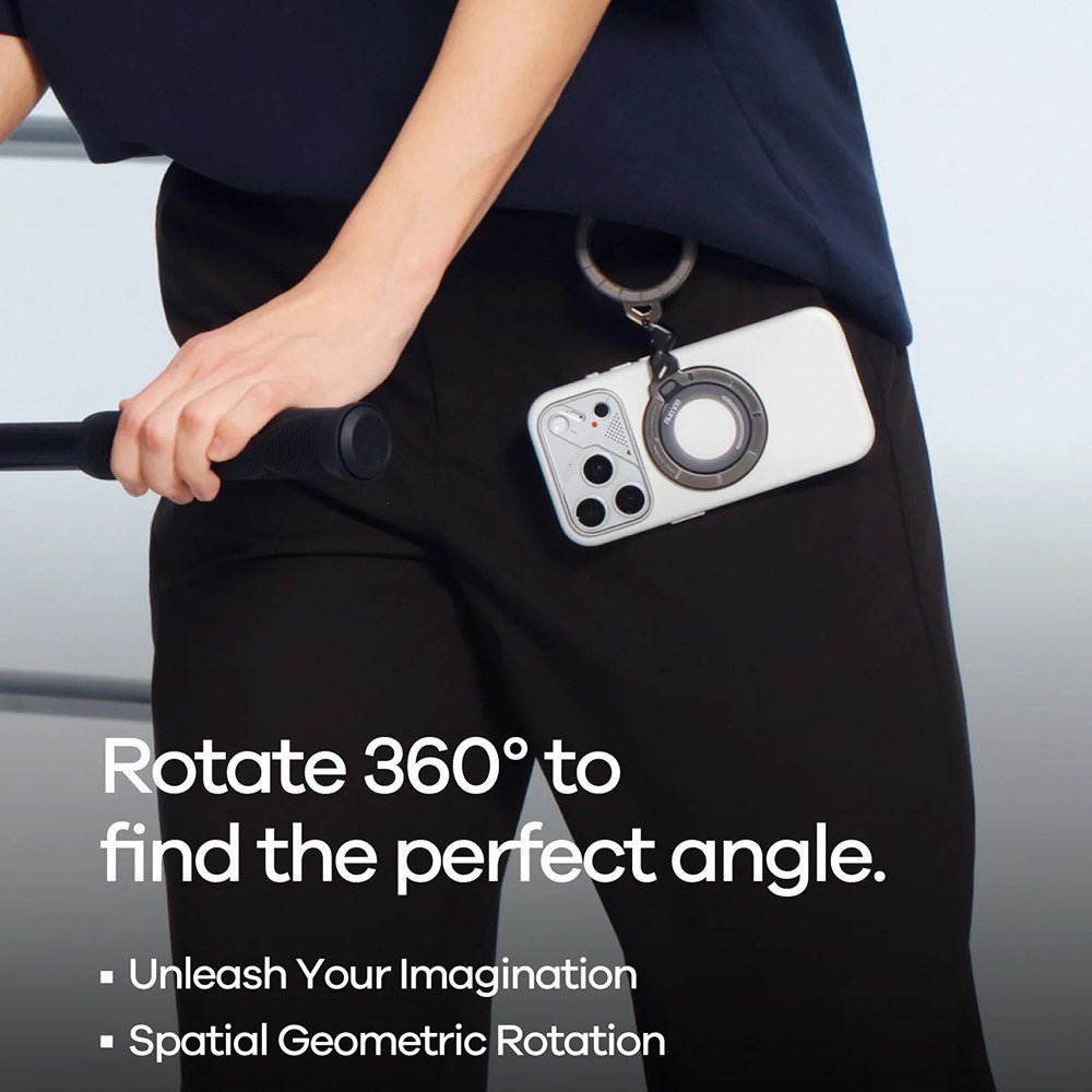 AULUMU Magnetic 360° Rotating Mobile Holder with Z-Axis - MagSafe Compatible - Black
