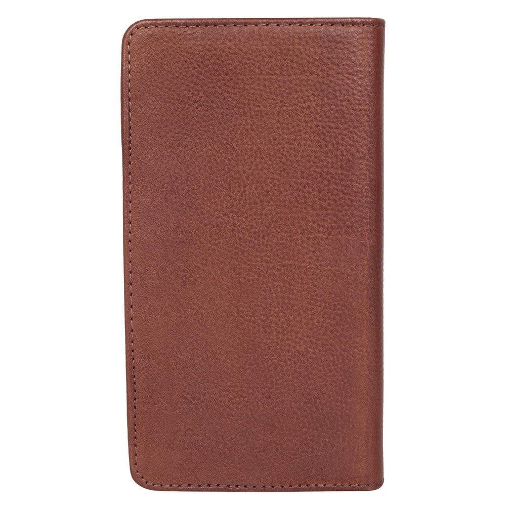 Buffalo Wallet Genuine Leather Universal Case with Wallet (Max. Mobile: 150 x 65mm) - Brown