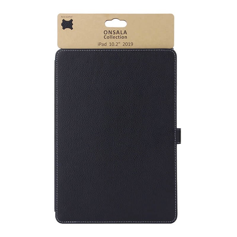 iPad 10.2" (2021 / 2020 / 2019) - Onsala Collection Genuine Leather Case - Black