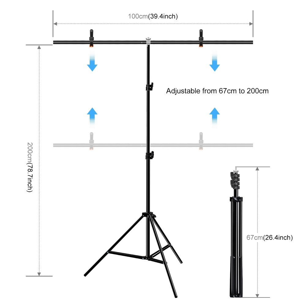 Photo Background with Tripod & Accessories - 1 x 2 m - Green