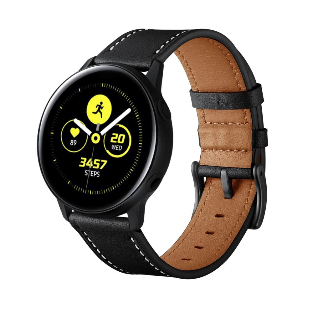 Universal Smartwatch Leather Strap (20mm) - Black / Brown
