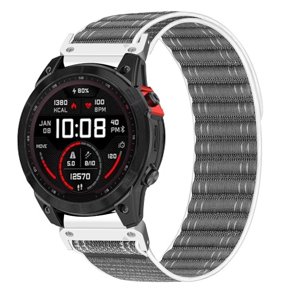 Universal Garmin 22mm QuickFit EIDERWOOD Nylon Loop Watch Strap - Grey