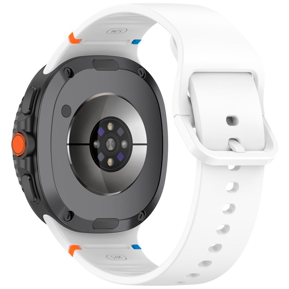 EIDERWOOD Samsung Galaxy Watch 8 / 8 Classic (40 / 44 / 46mm) Silicone Strap with Stitching Line - White