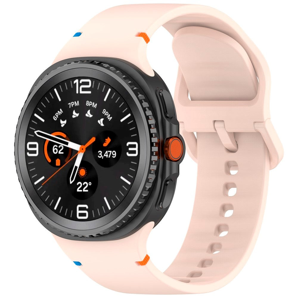 EIDERWOOD Samsung Galaxy Watch 8 / 8 Classic (40 / 44 / 46mm) Silicone Strap with Stitching Line - Pink