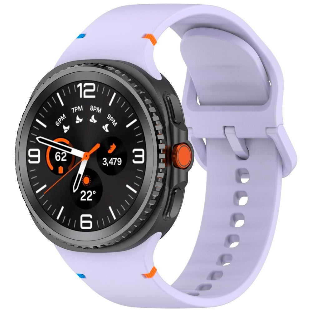 EIDERWOOD Samsung Galaxy Watch 8 / 8 Classic (40 / 44 / 46mm) Silicone Strap with Stitching Line - Purple