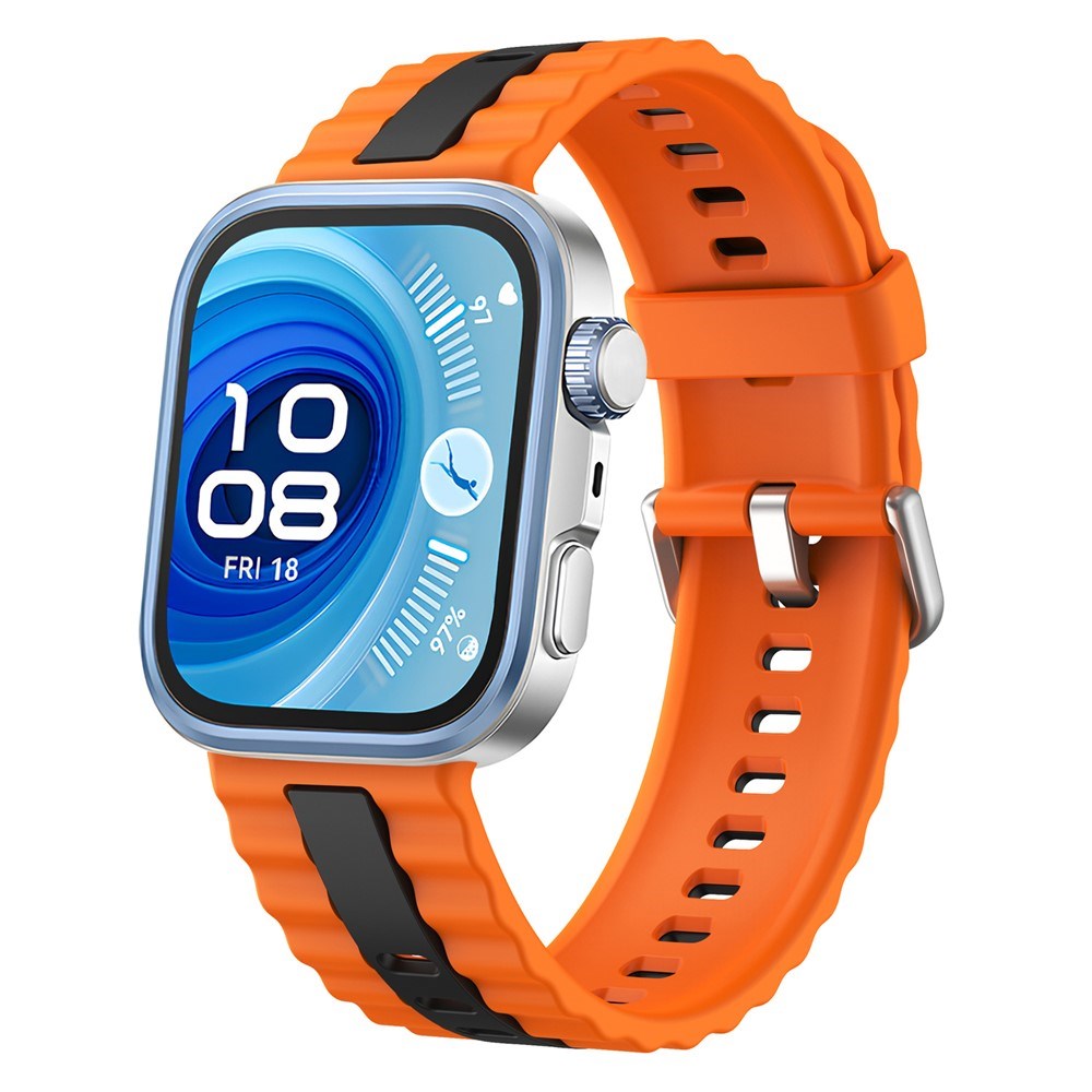Huawei Watch Fit 5 Pro / 5 / 4 Pro / 4 / 3 EIDERWOOD Two-Tone Silicone Strap - Orange / Black