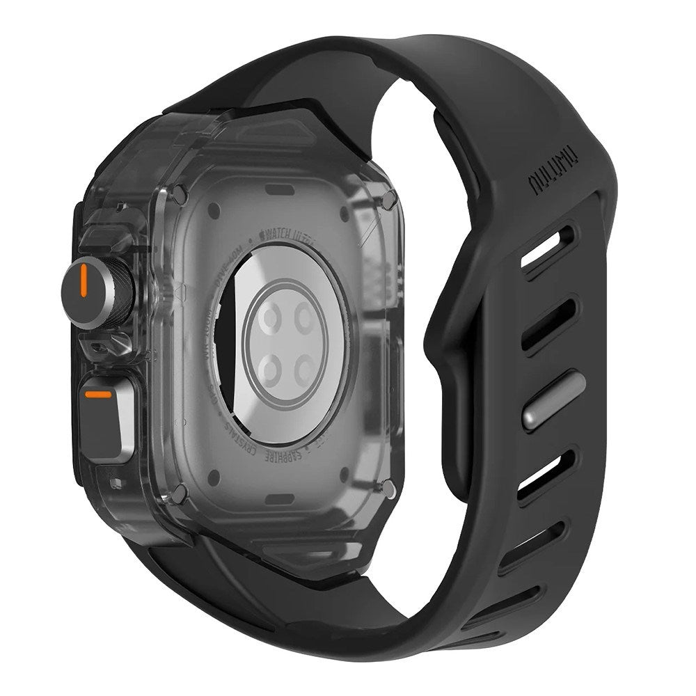 Apple Watch Ultra 4 / 3 / 2 / 1 (49mm) AULUMU Watch Strap w. Built-in Plastic Case - Black