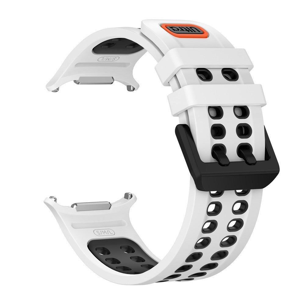 Samsung Galaxy Watch Ultra 2 / Ultra (47mm) Silicone Strap with Ventilation Holes - White / Black