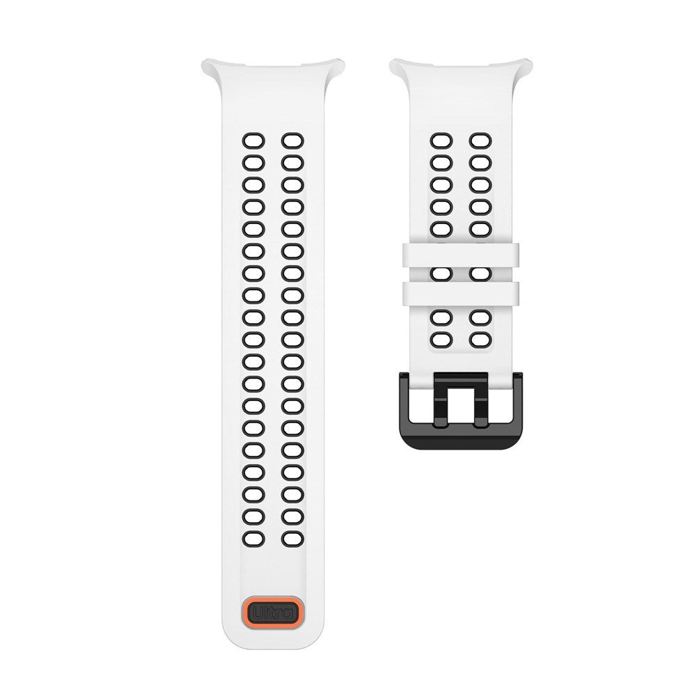 Samsung Galaxy Watch Ultra 2 / Ultra (47mm) Silicone Strap with Ventilation Holes - White / Black