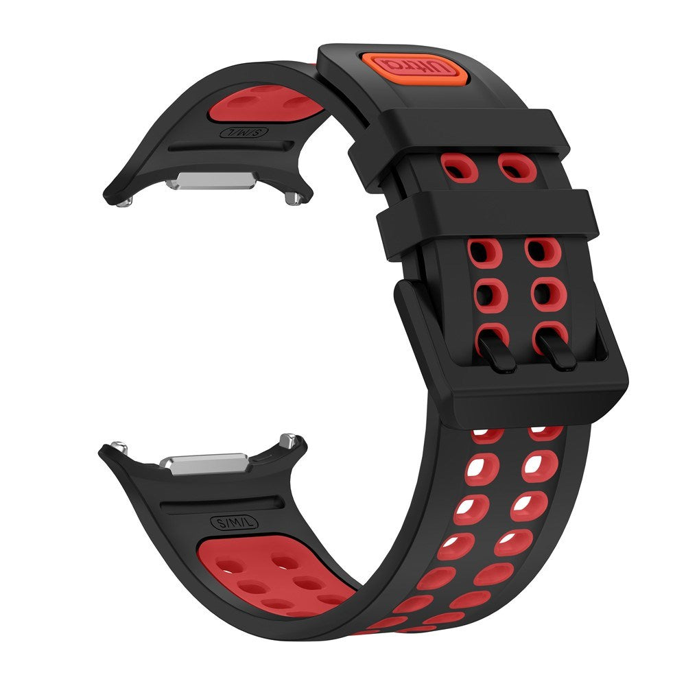 Samsung Galaxy Watch Ultra 2 / Ultra (47mm) Silicone Strap with Ventilation Holes - Black / Red
