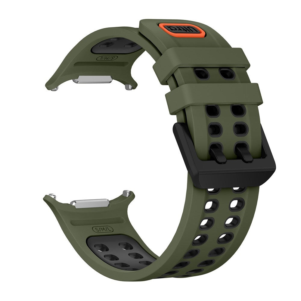 Samsung Galaxy Watch Ultra 2 / Ultra (47mm) Silicone Strap with Ventilation Holes - Green / Black