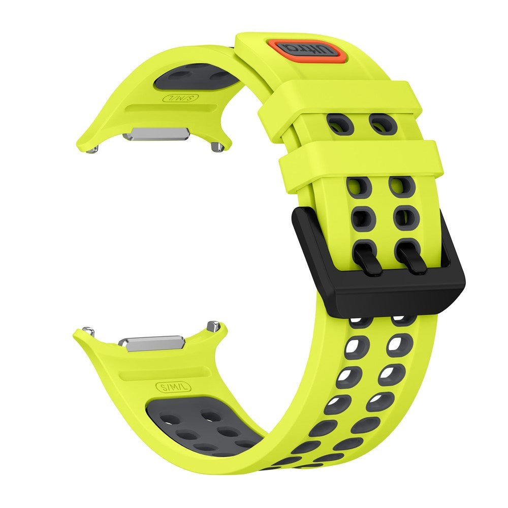 Samsung Galaxy Watch Ultra 2 / Ultra (47mm) Silicone Strap with Ventilation Holes - Yellow / Grey