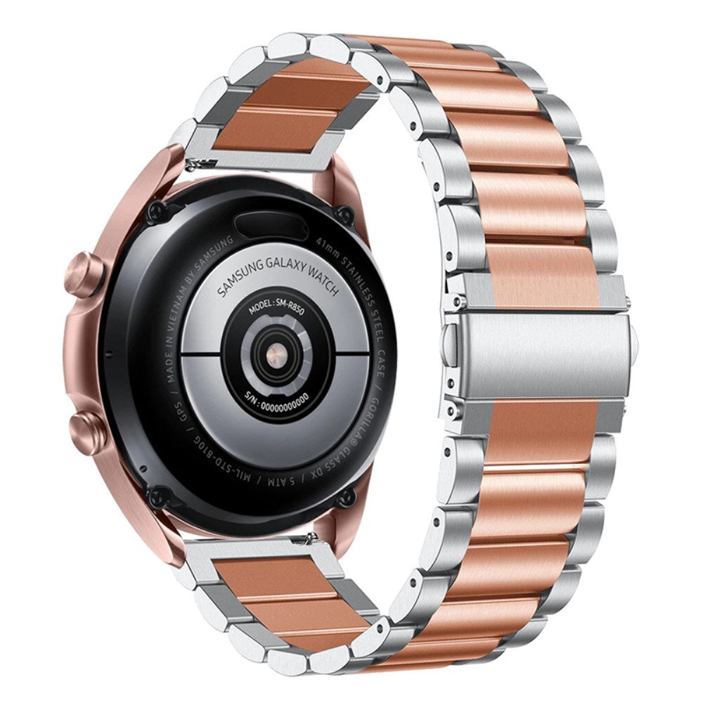 Universal Smartwatch (20mm) Stainless Steel Strap - Silver / Rose Gold