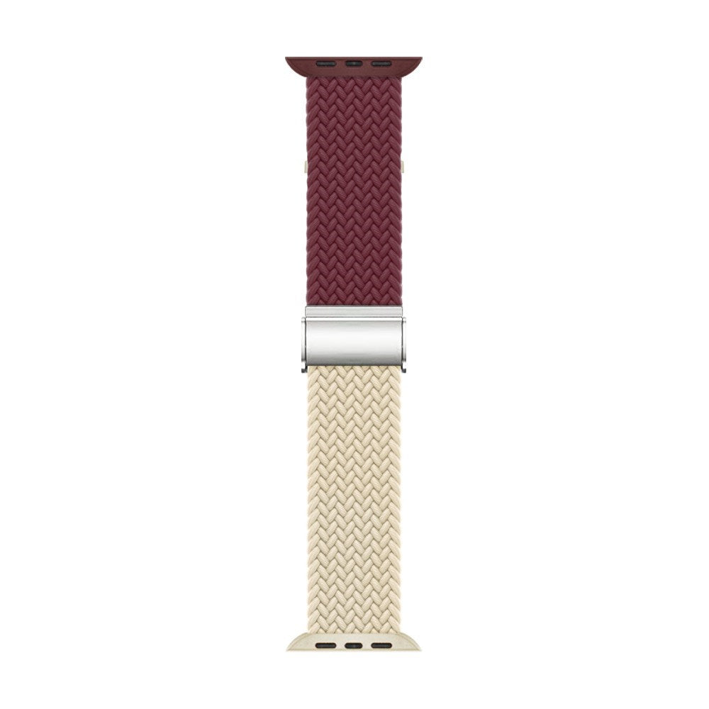 Apple Watch (38/40/SE/41/42mm) Two-tone Nylon Strap - Red / Beige