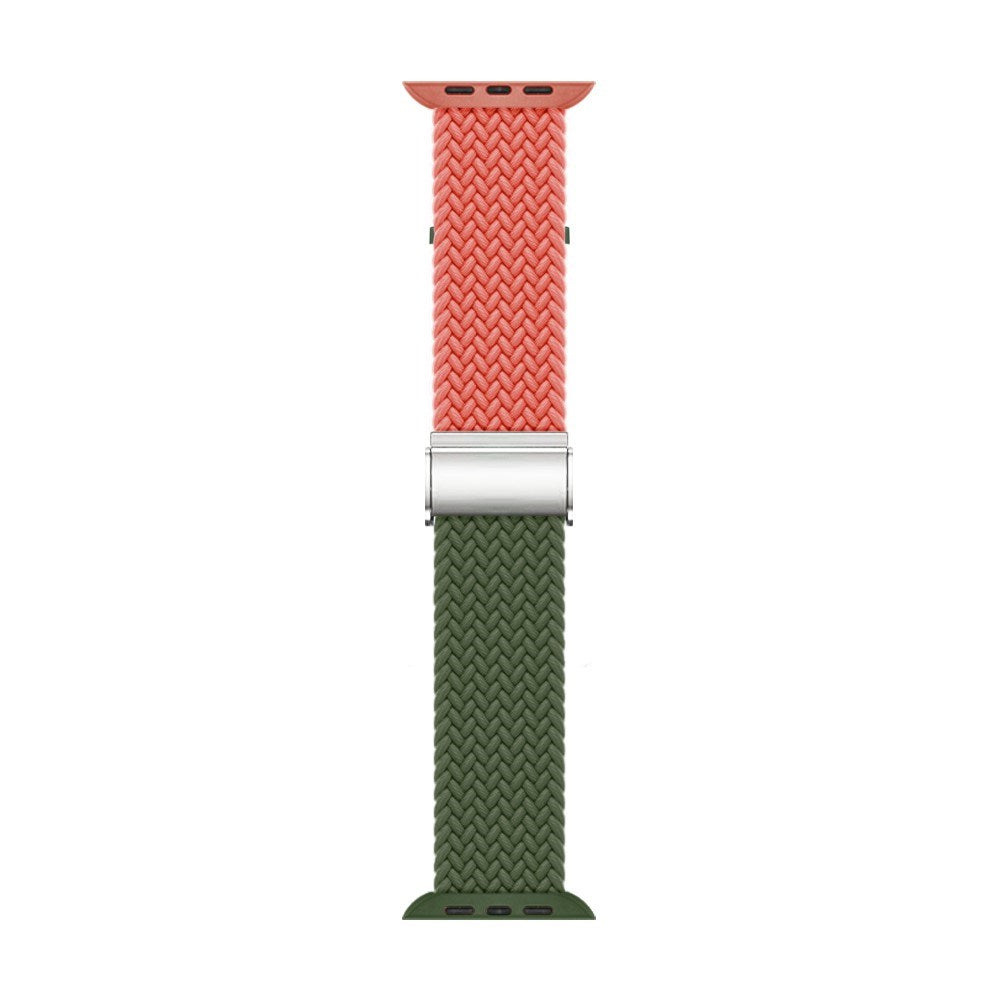 Apple Watch (38/40/SE/41/42mm) Two-tone Nylon Strap - Orange / Green
