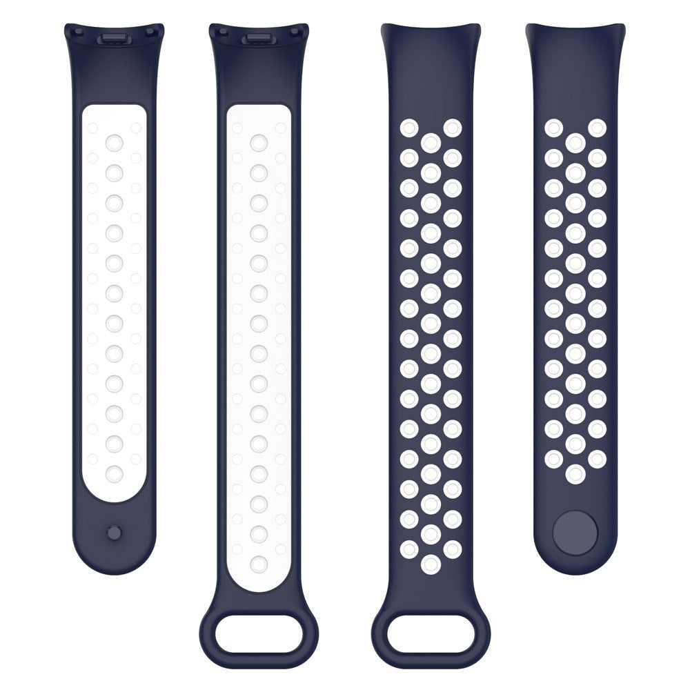 Xiaomi Smart Band 10 / 9 / 8 / NFC Silicone Watch Strap - Dark Blue / White