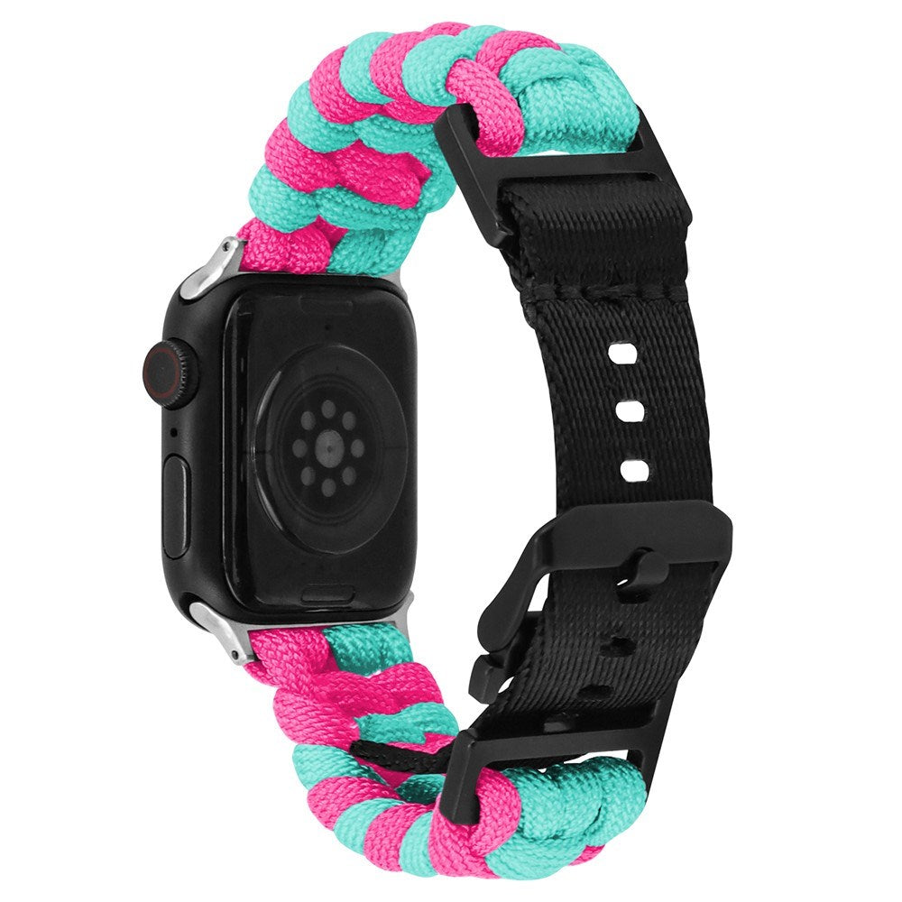 Apple Watch (42/44/SE/45/46/49mm) EIDERWOOD Braided Nylon Watch Strap - Blue / Pink