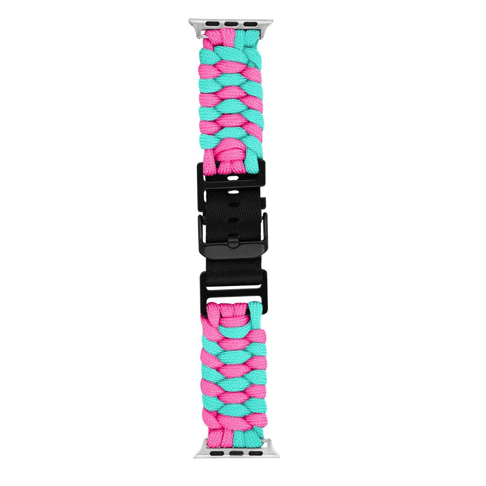 Apple Watch (42/44/SE/45/46/49mm) EIDERWOOD Braided Nylon Watch Strap - Blue / Pink