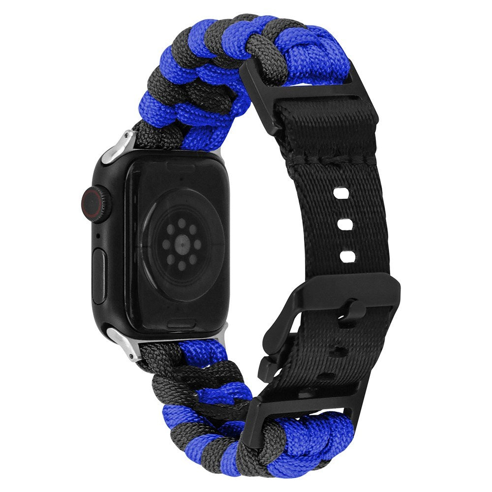 Apple Watch (42/44/SE/45/46/49mm) EIDERWOOD Braided Nylon Watch Strap - Blue / Black