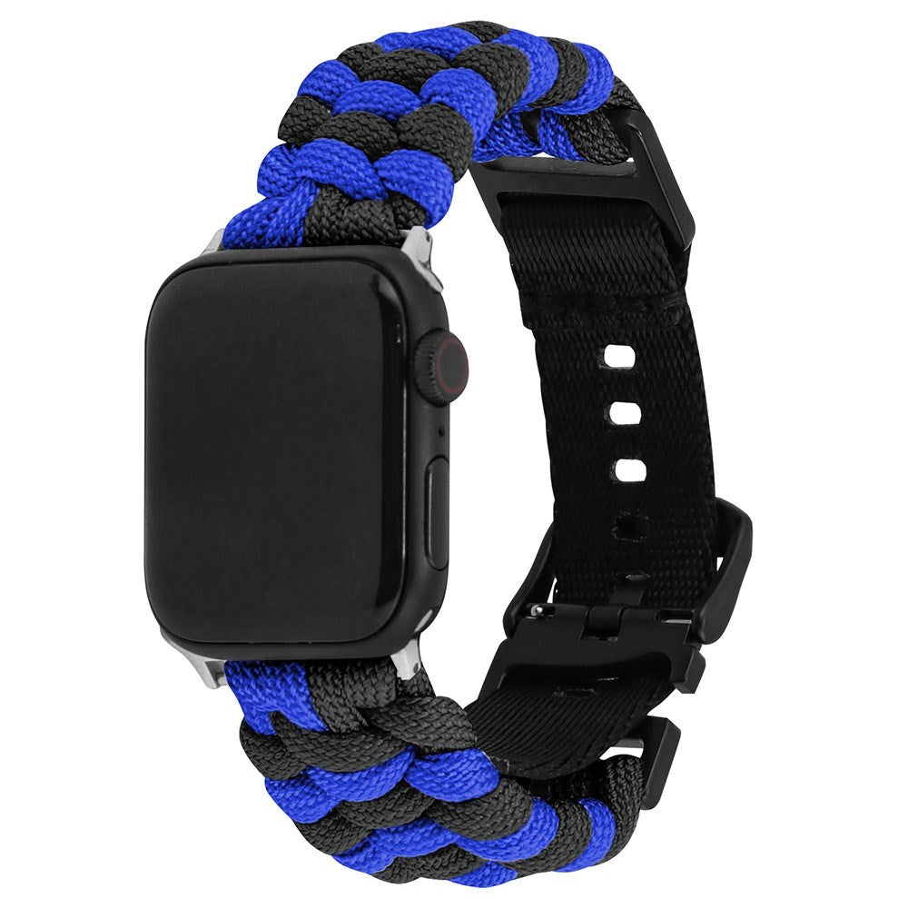 Apple Watch (42/44/SE/45/46/49mm) EIDERWOOD Braided Nylon Watch Strap - Blue / Black