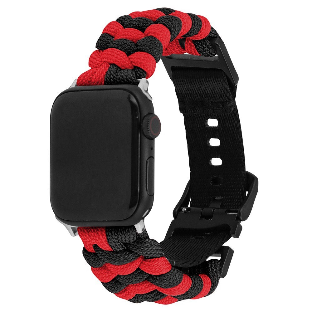 Apple Watch (42/44/SE/45/46/49mm) EIDERWOOD Braided Nylon Watch Strap - Red / Black