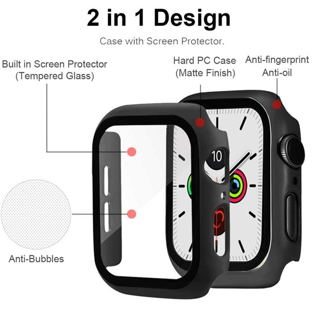 Apple Watch 11 / 10 (42mm) Hard Plastic Case with Built-in Screen Protector - Dark Red