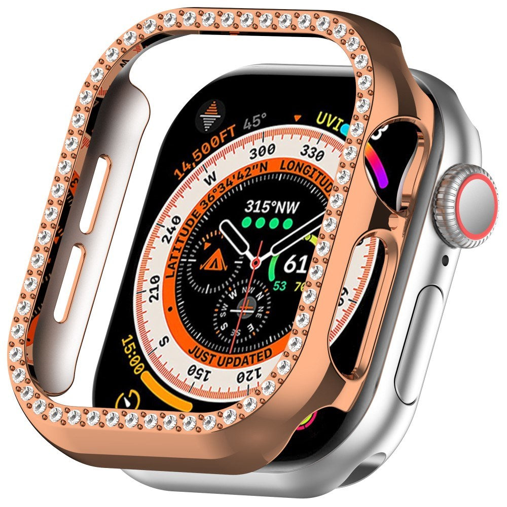 Apple Watch 11 / 10 (46mm) Hard Plastic Case - Rose Gold / Rhinestone