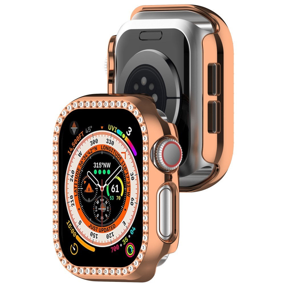 Apple Watch 11 / 10 (46mm) Hard Plastic Case - Rose Gold / Rhinestone