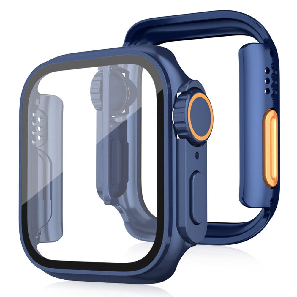 Apple Watch 11 / 10 (46mm) Hard Plastic Case with Built-In Screen Protector Glass - Blue